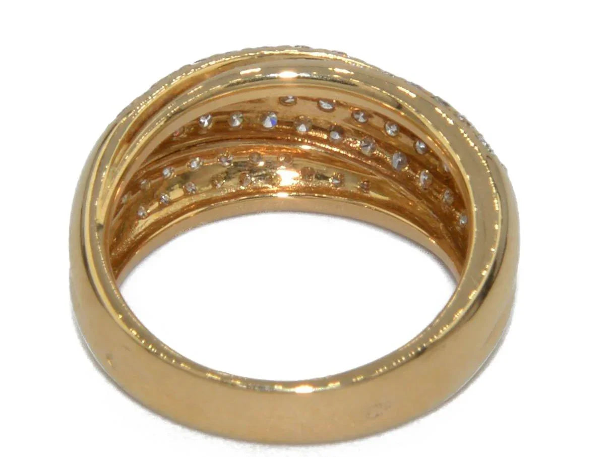 Bague jonc or jaune entièrement pavée de  diamant - adalgyseboutique