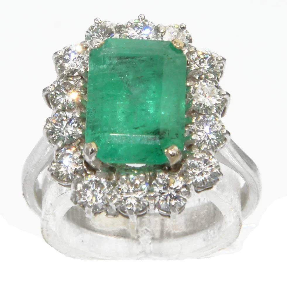 Bague émeraude et diamants - adalgyseboutique