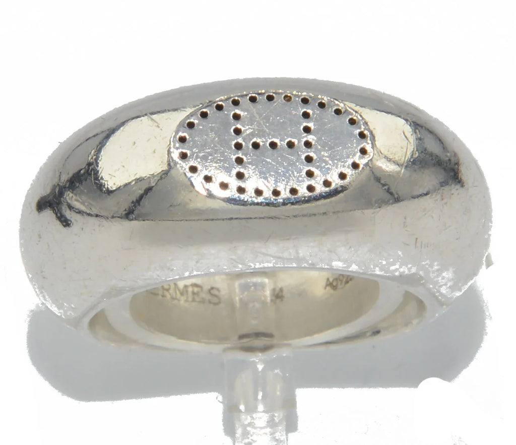 Silver ring signed Hermès