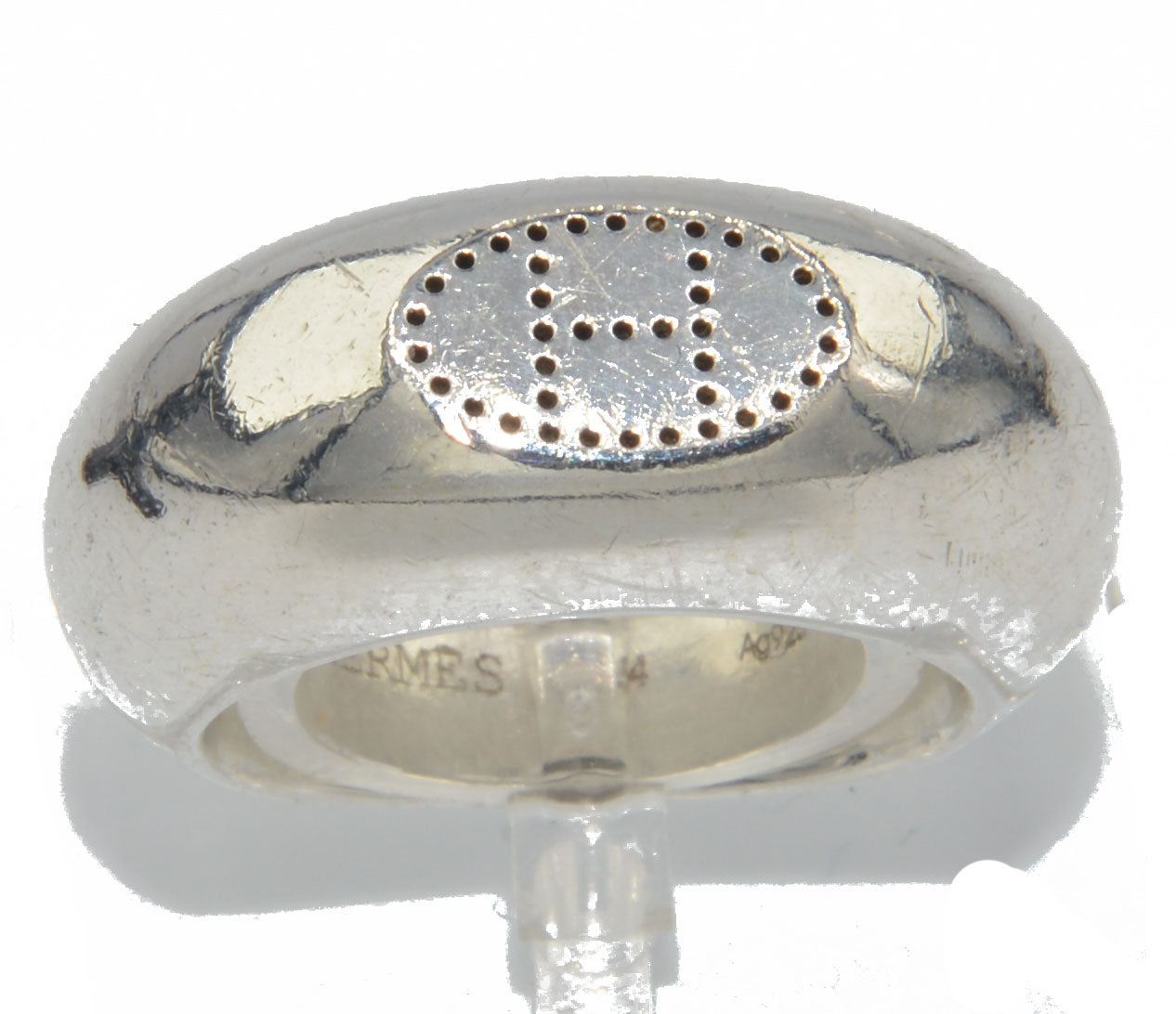 Silver ring signed Hermès