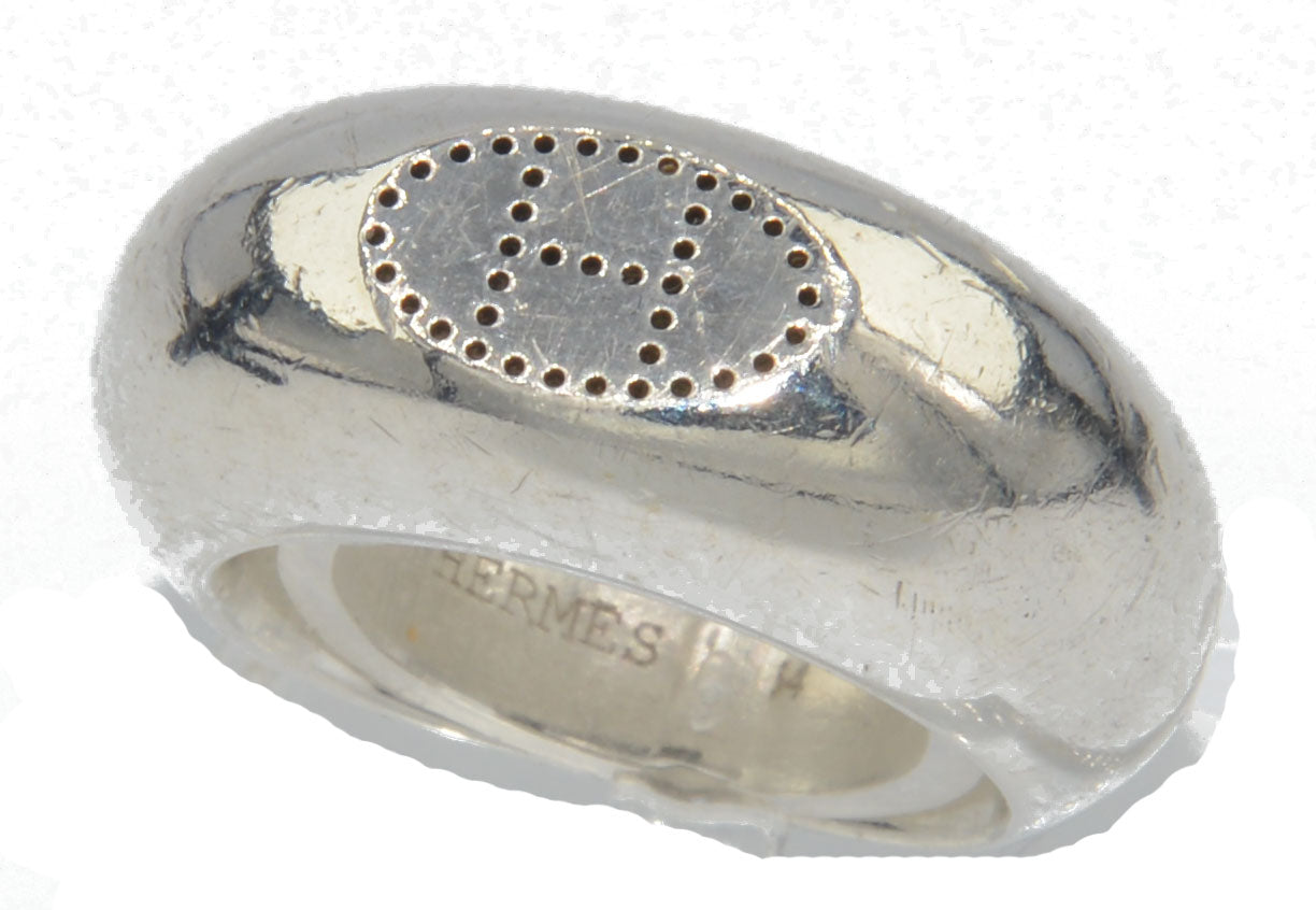 Silver ring signed Hermès