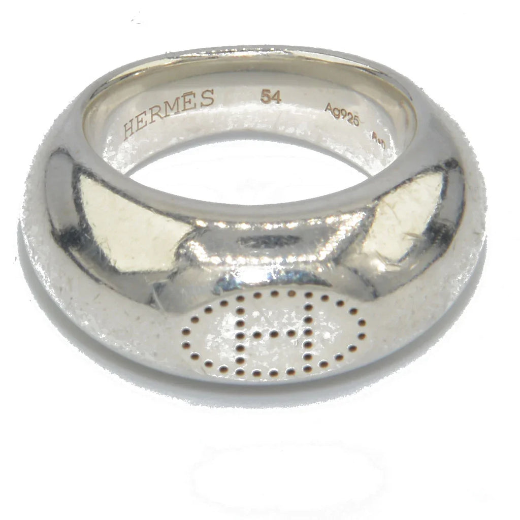 Silver ring signed Hermès