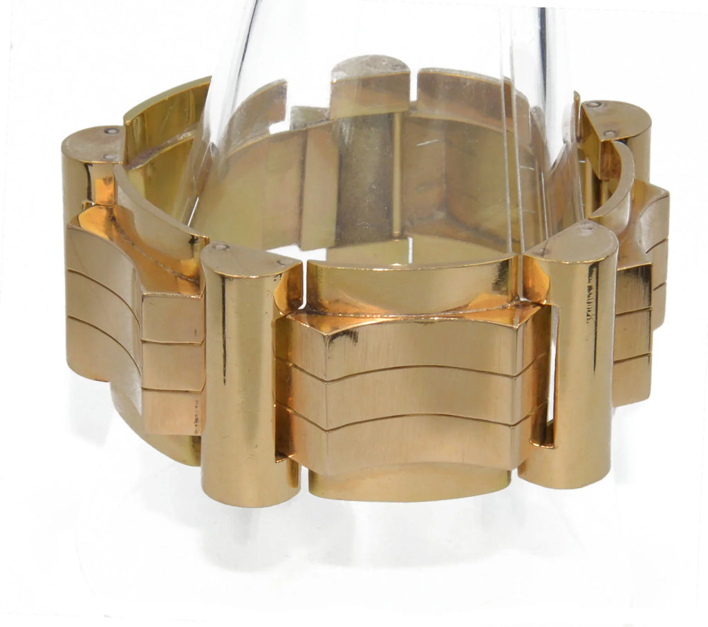 18k rose and yellow gold tank bracelet