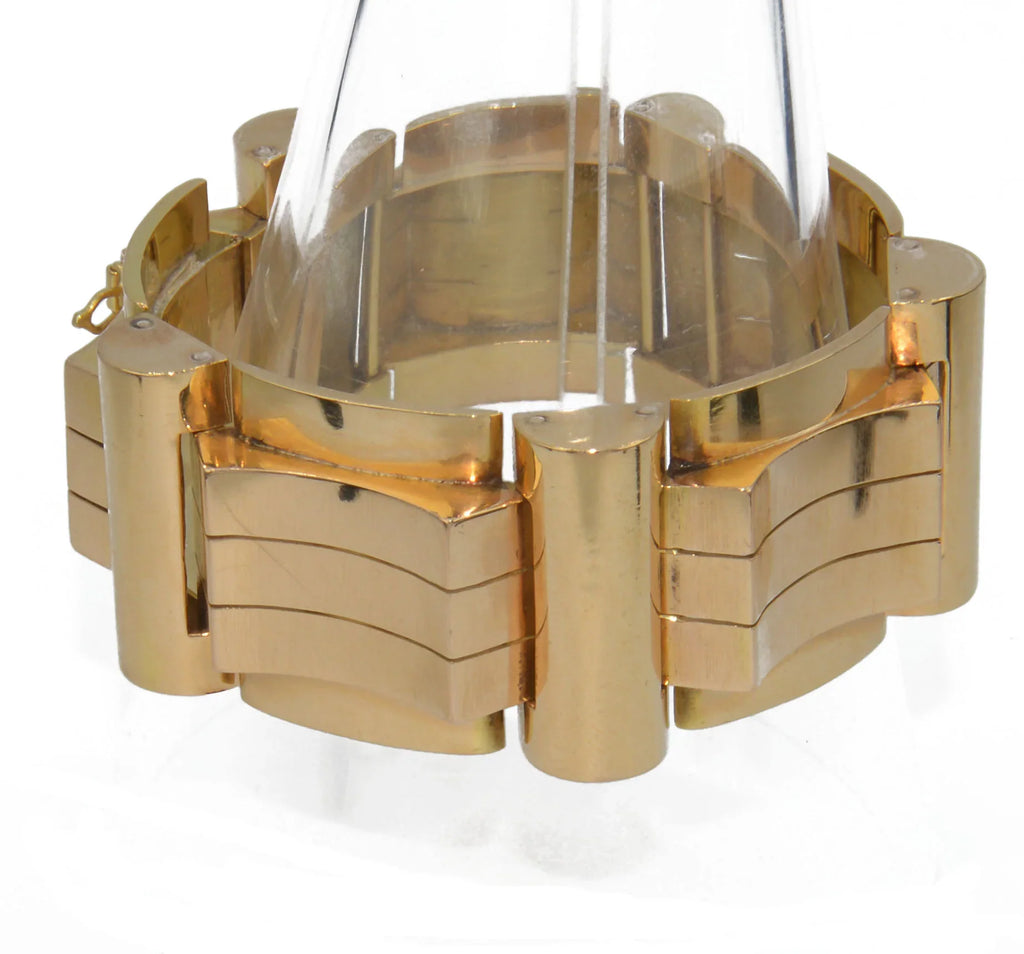 18k rose and yellow gold tank bracelet