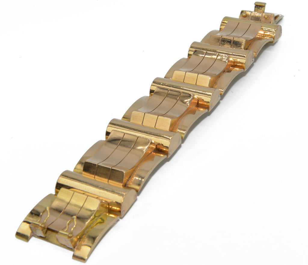18k rose and yellow gold tank bracelet