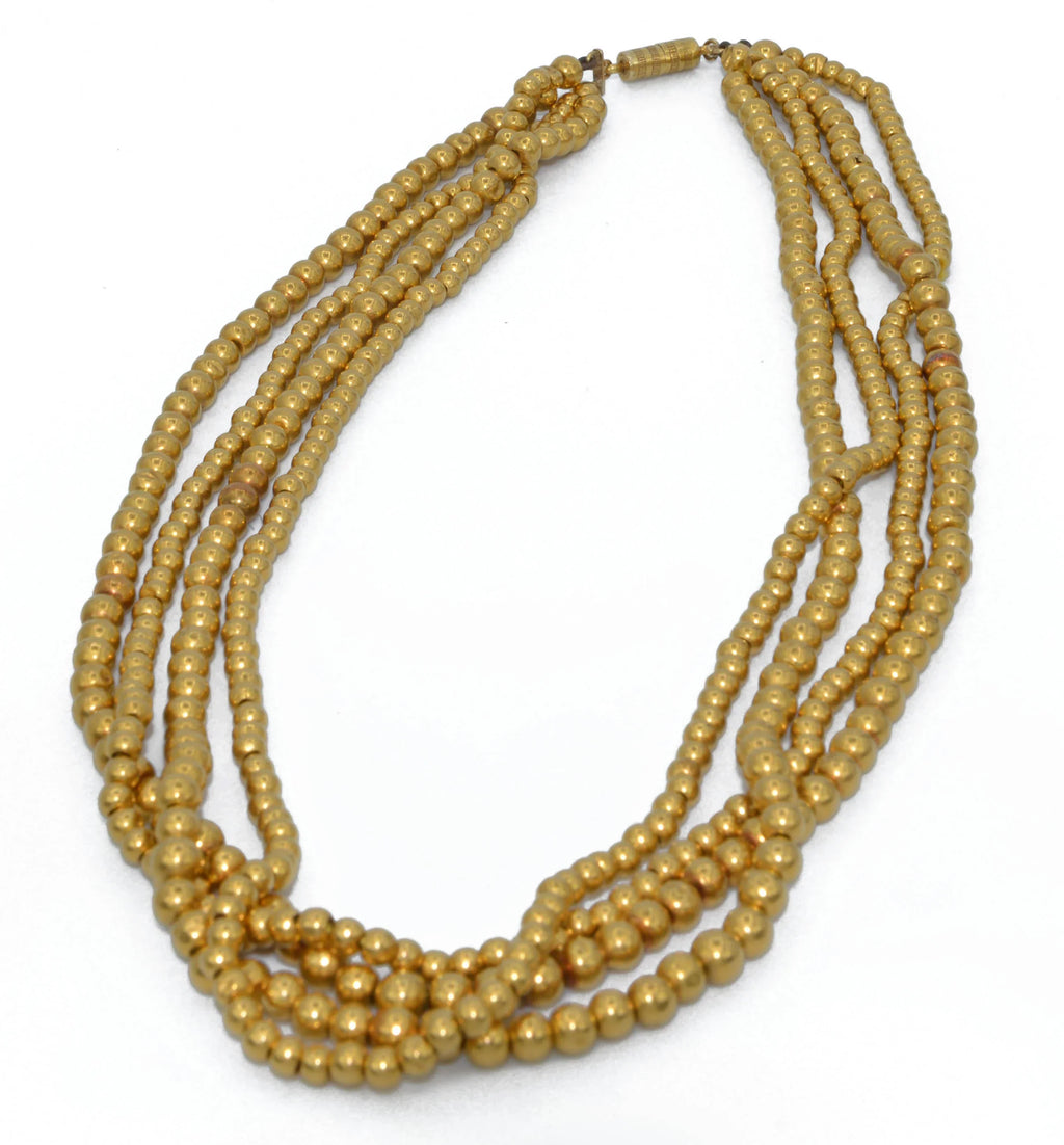 Marseilles necklace, 4-row yellow gold