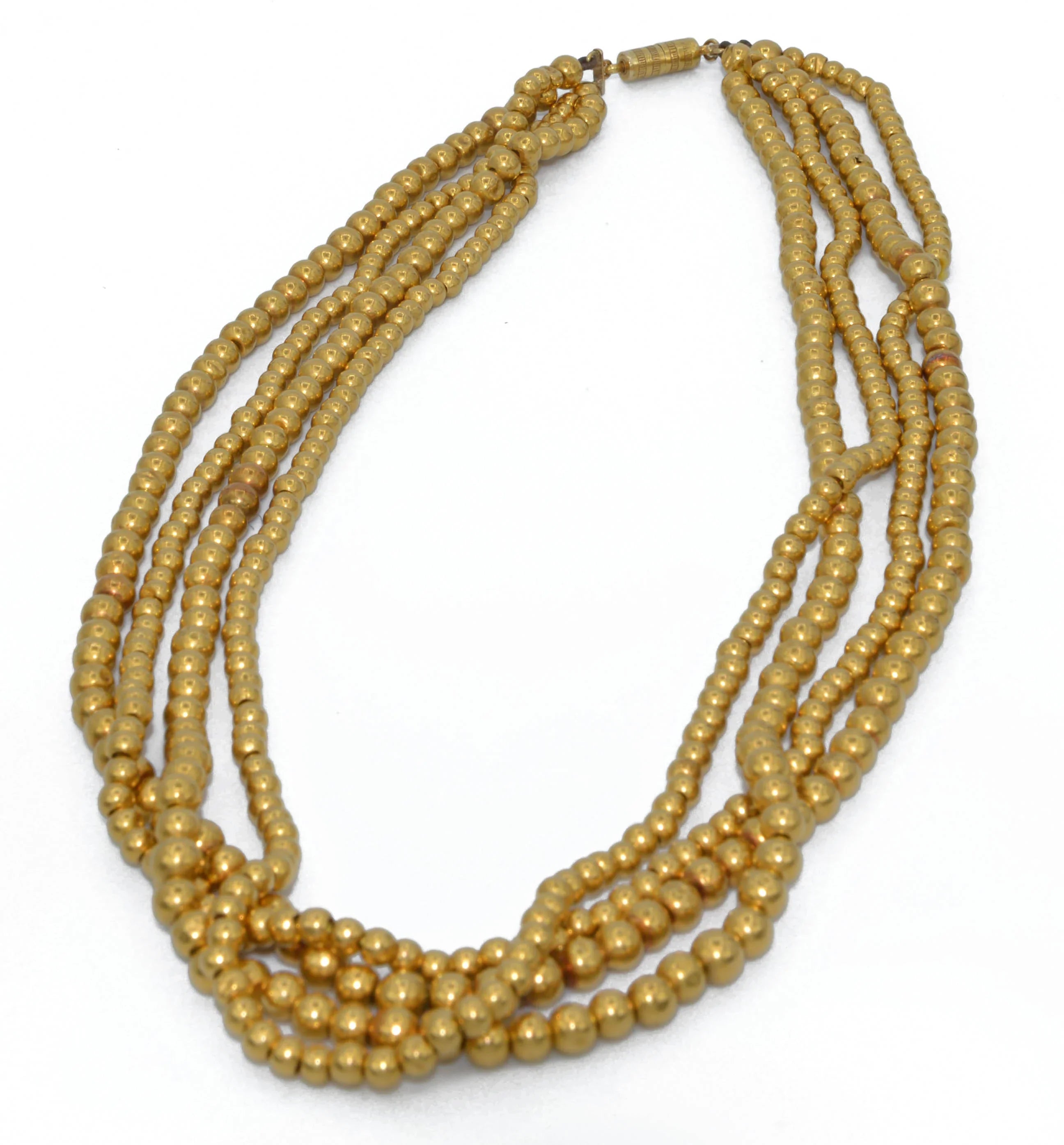 Marseilles necklace, 4-row yellow gold