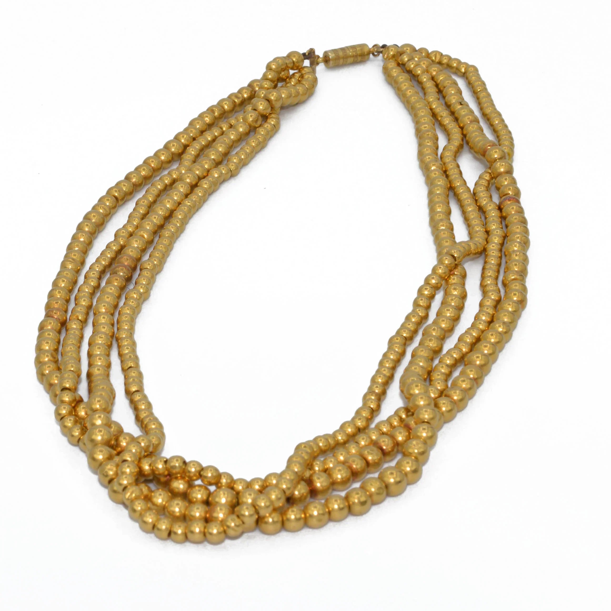 Marseilles necklace, 4-row yellow gold