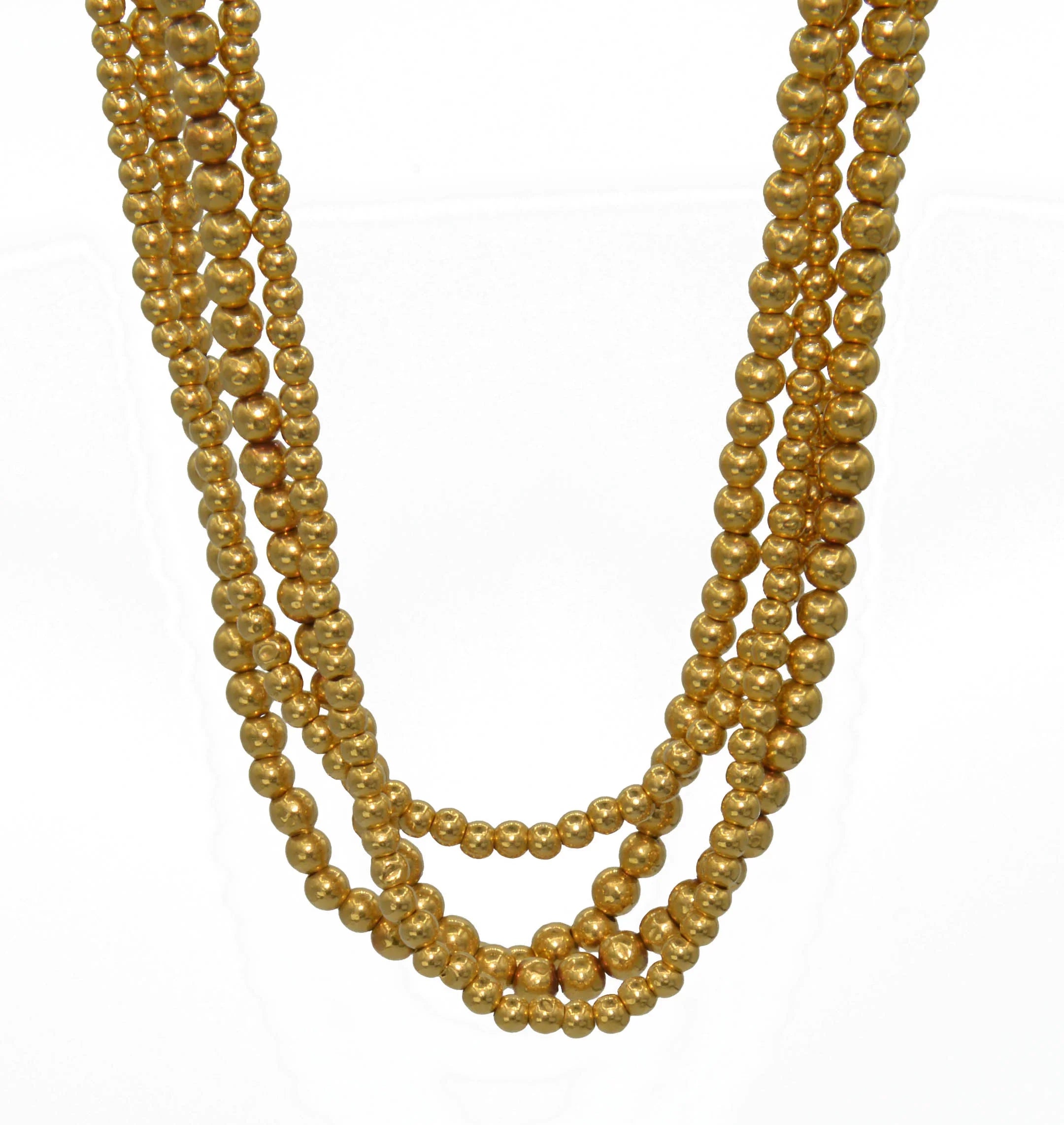 Marseilles necklace, 4-row yellow gold