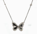 White gold diamond pendant with a butterfly pendant