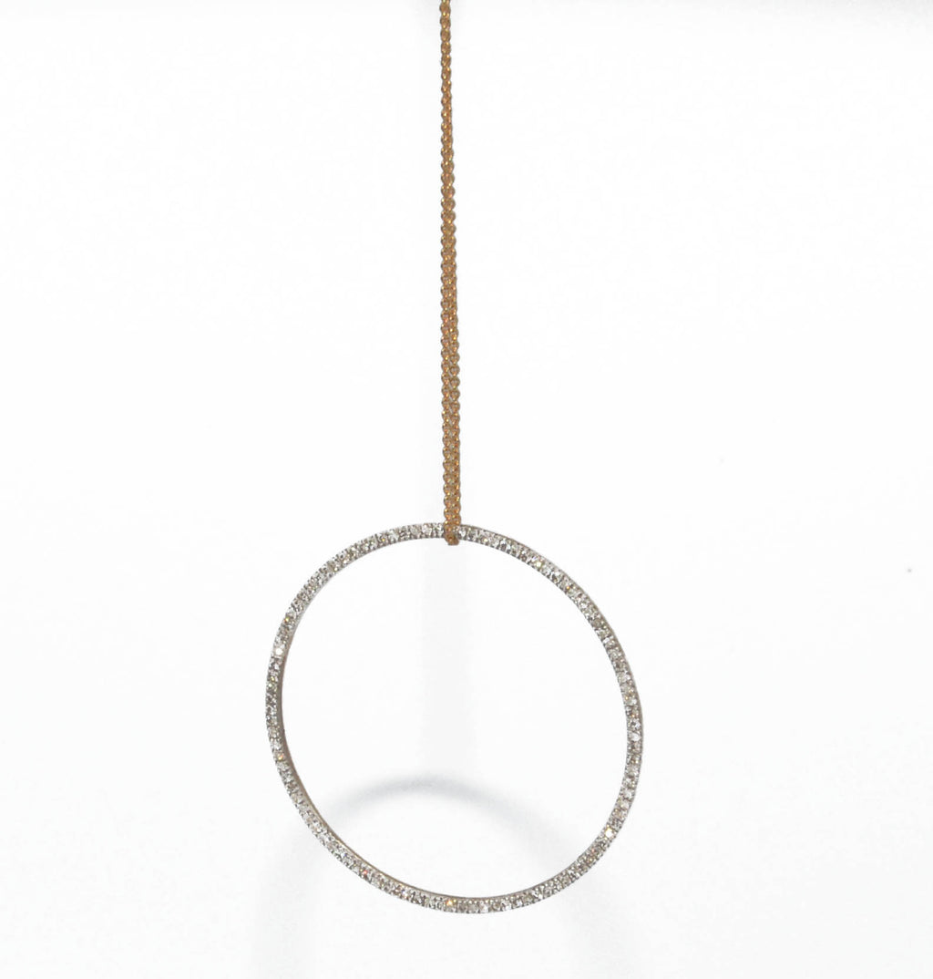 Ginette NY rose gold pendant with a diamond circle