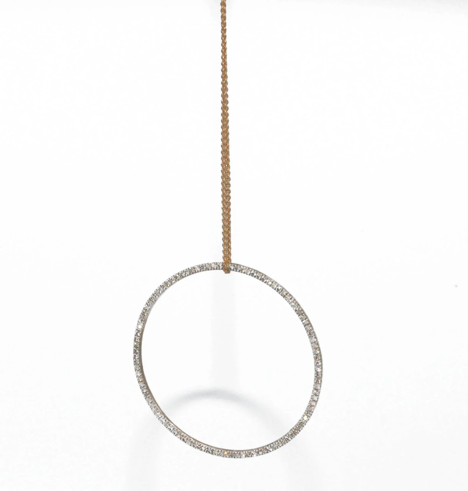 Ginette NY rose gold pendant with a diamond circle