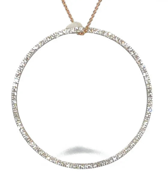 Ginette NY rose gold pendant with a diamond circle