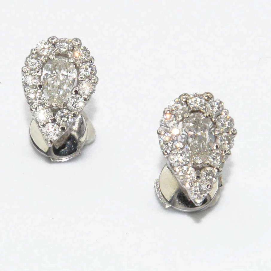 Boucles d'oreilles en diamants poires