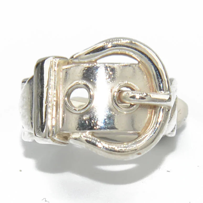 Hermès Sterling Silver Boucle Sellier Ring
