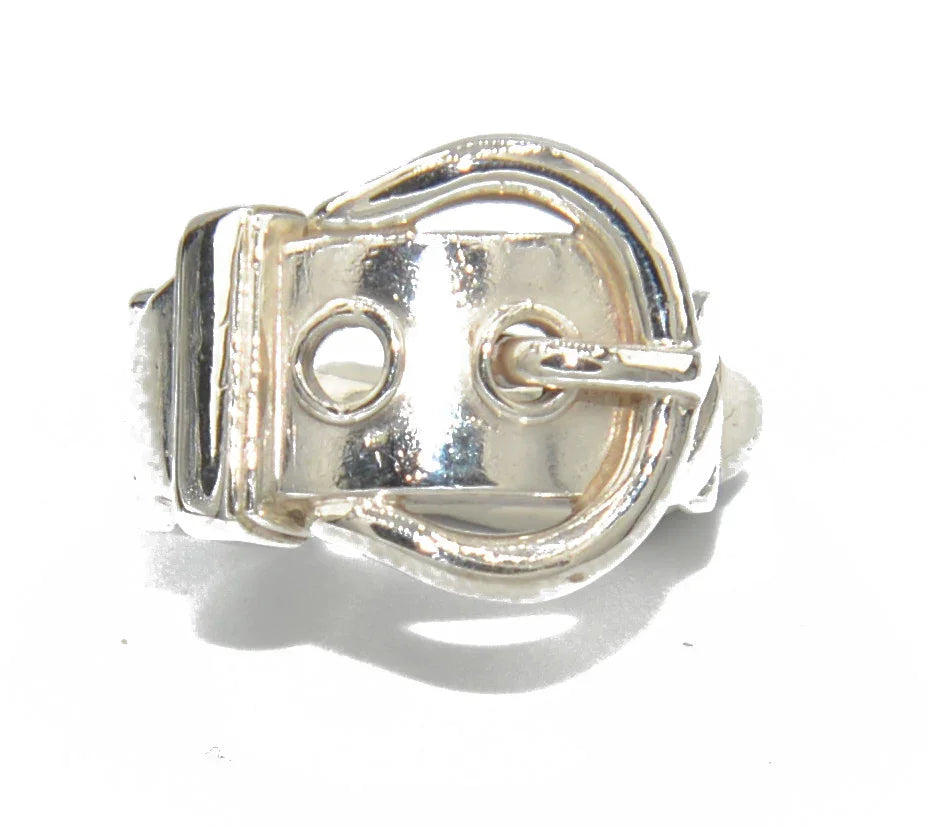 Hermès Sterling Silver Boucle Sellier Ring