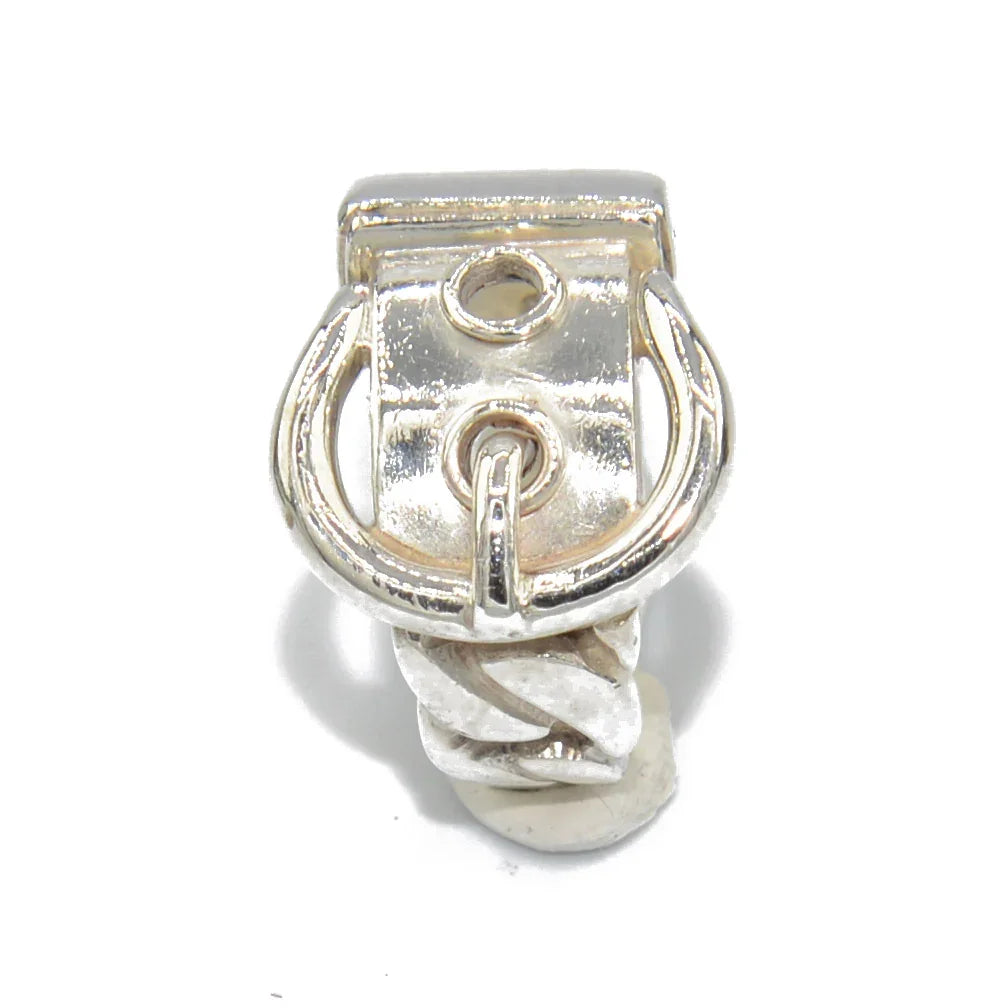 Hermès Sterling Silver Boucle Sellier Ring