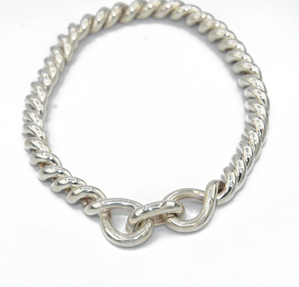 Hermès Torsade collection silver necklace