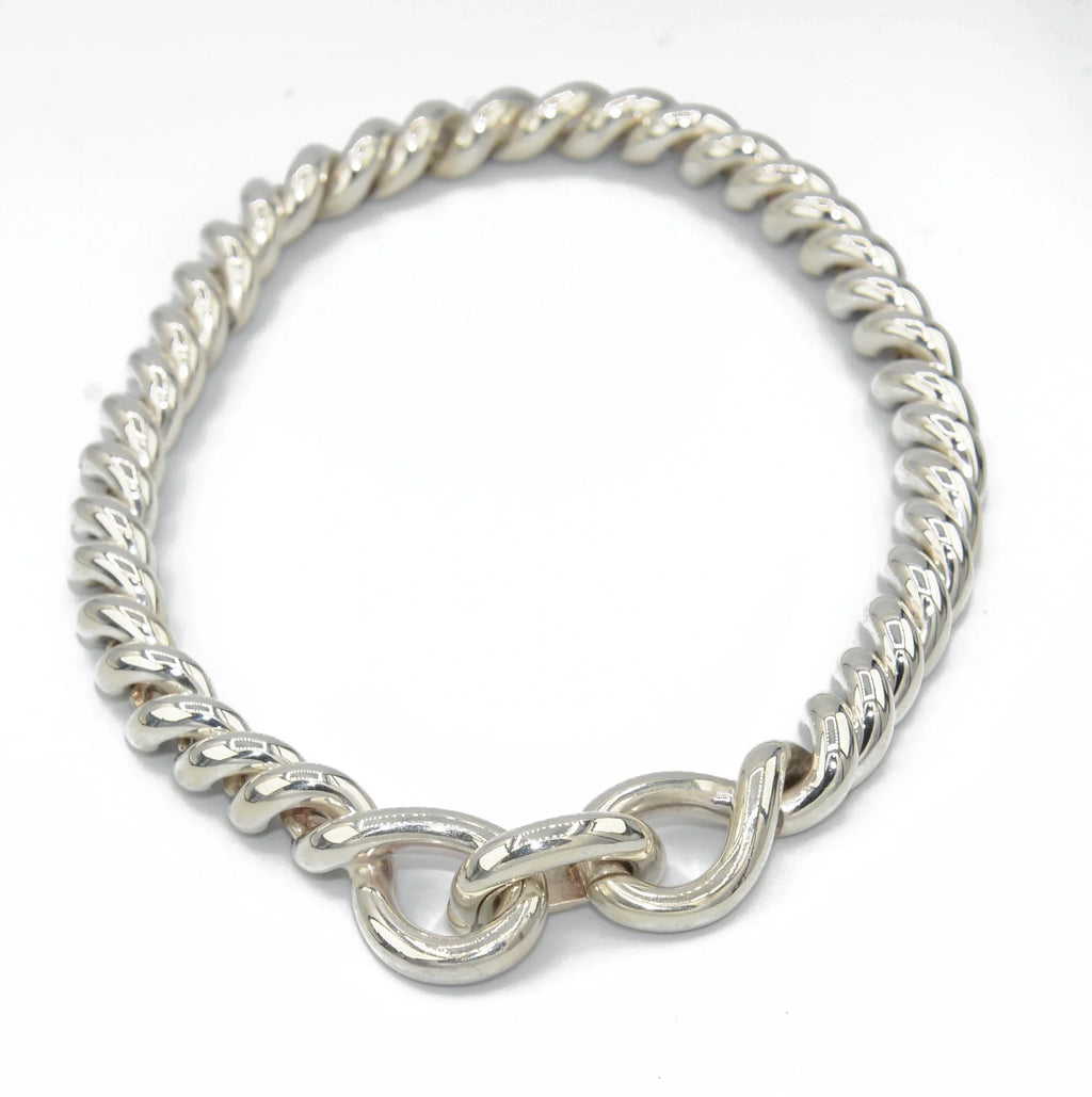 Hermès Torsade collection silver necklace