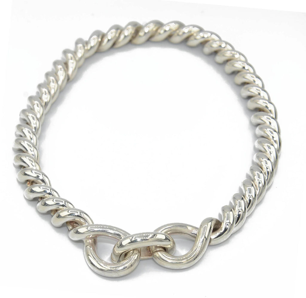 Hermès Torsade collection silver necklace