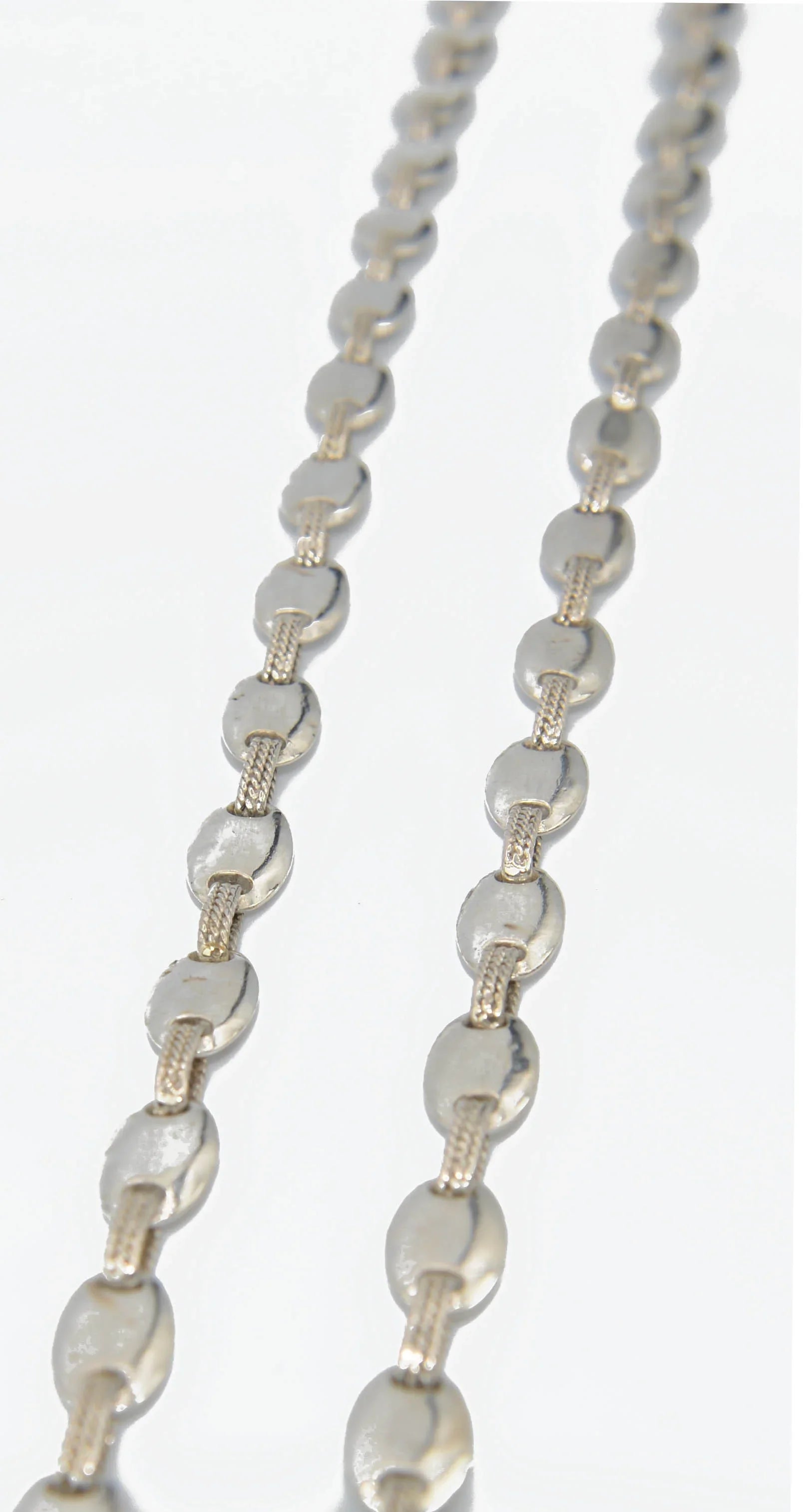 Hermès signed coffee bean necklace in silver