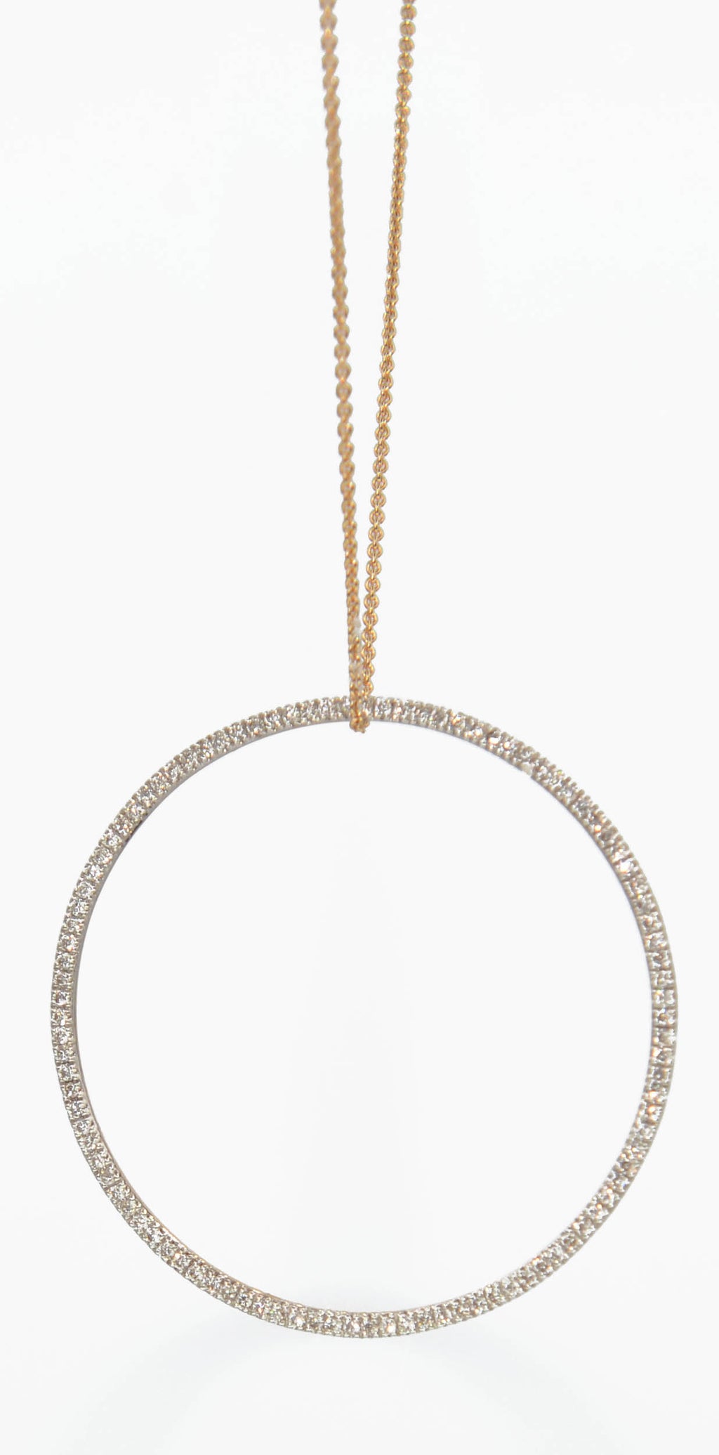 Ginette NY rose gold pendant with a diamond circle