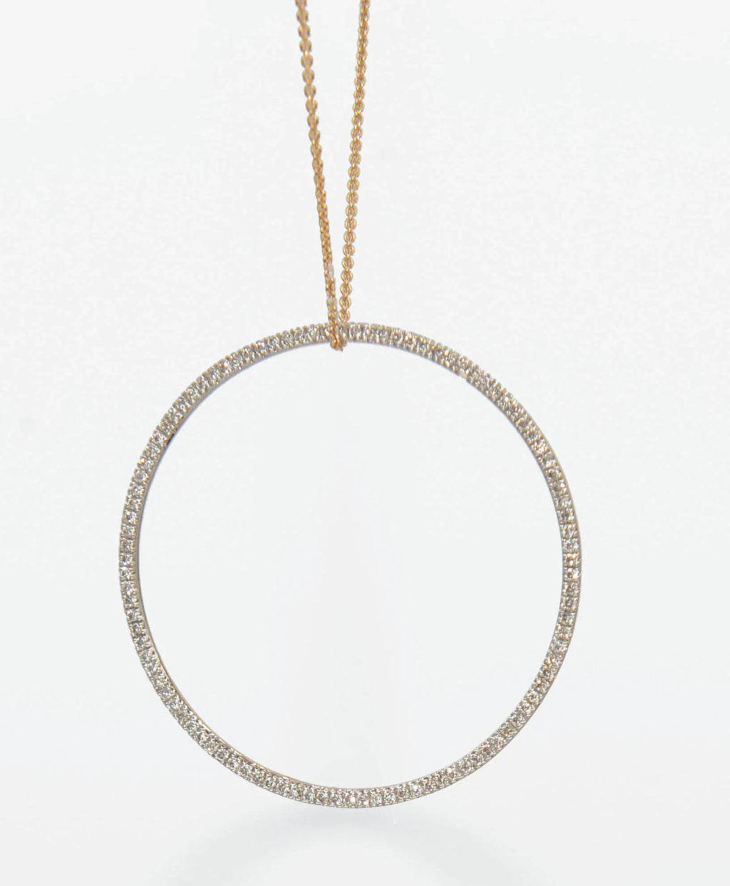 Ginette NY rose gold pendant with a diamond circle