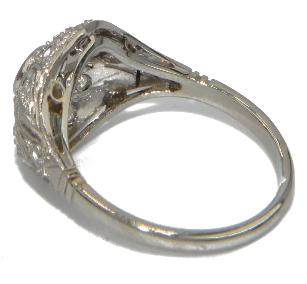 Platinum Openwork Dome Diamond Ring