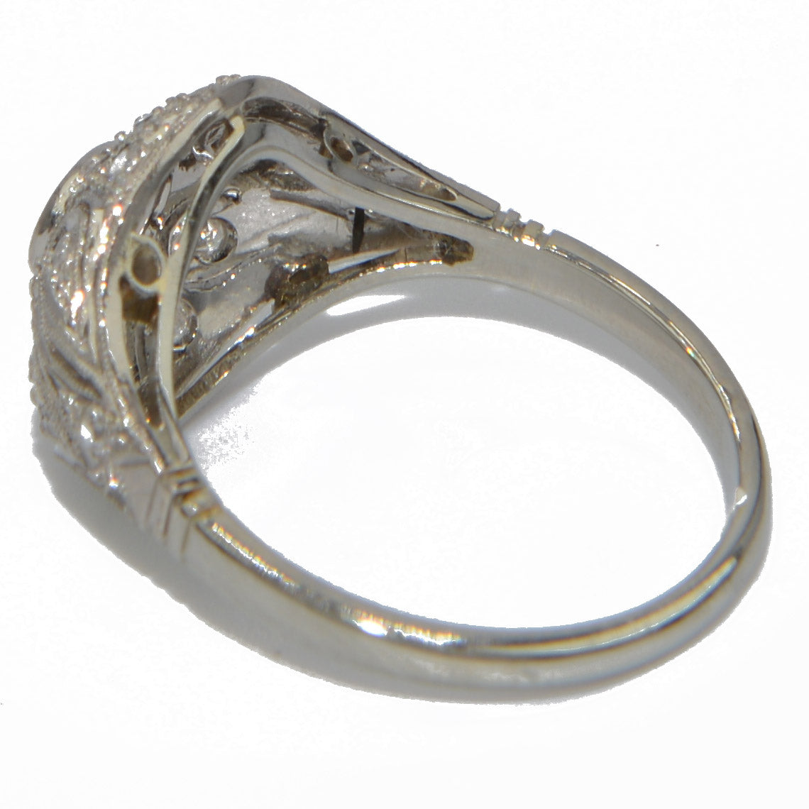 Platinum Openwork Dome Diamond Ring