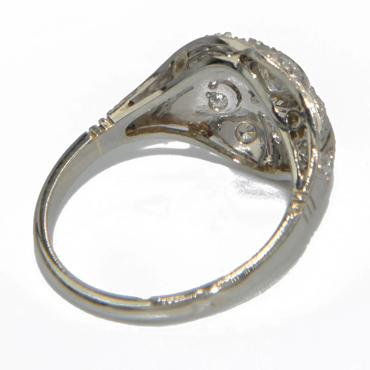 Platinum Openwork Dome Diamond Ring