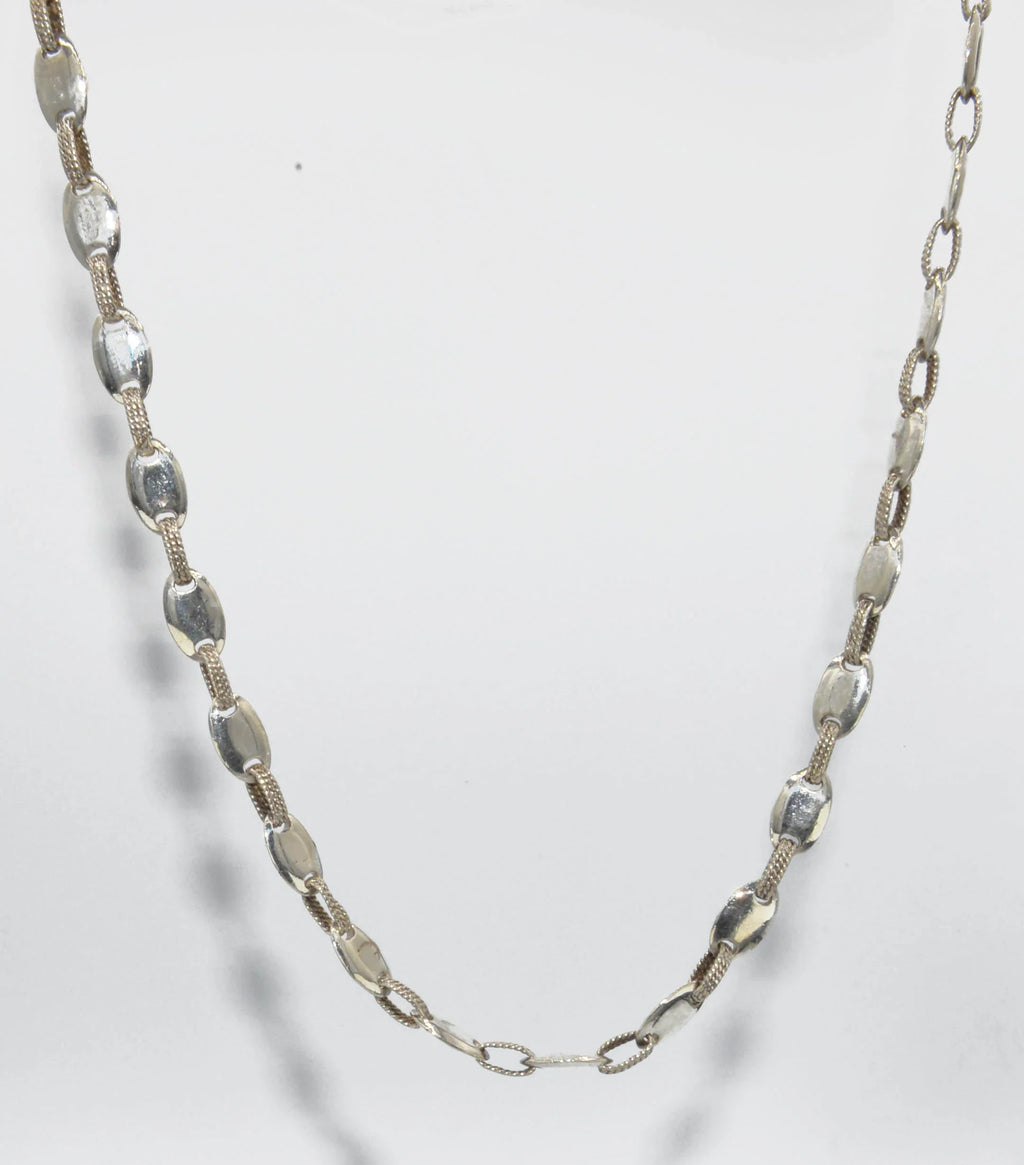 Hermès signed coffee bean necklace in silver