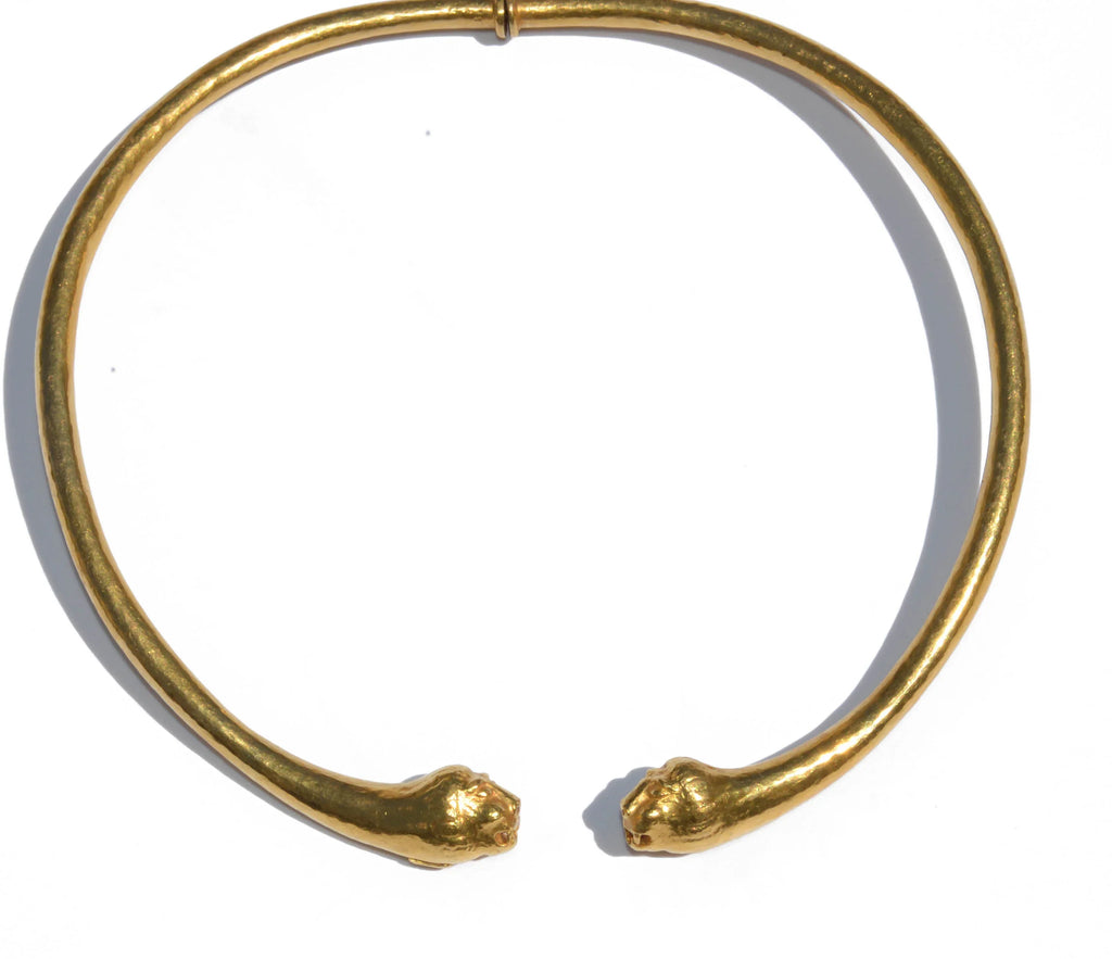 Zolotas hammered yellow gold torque necklace