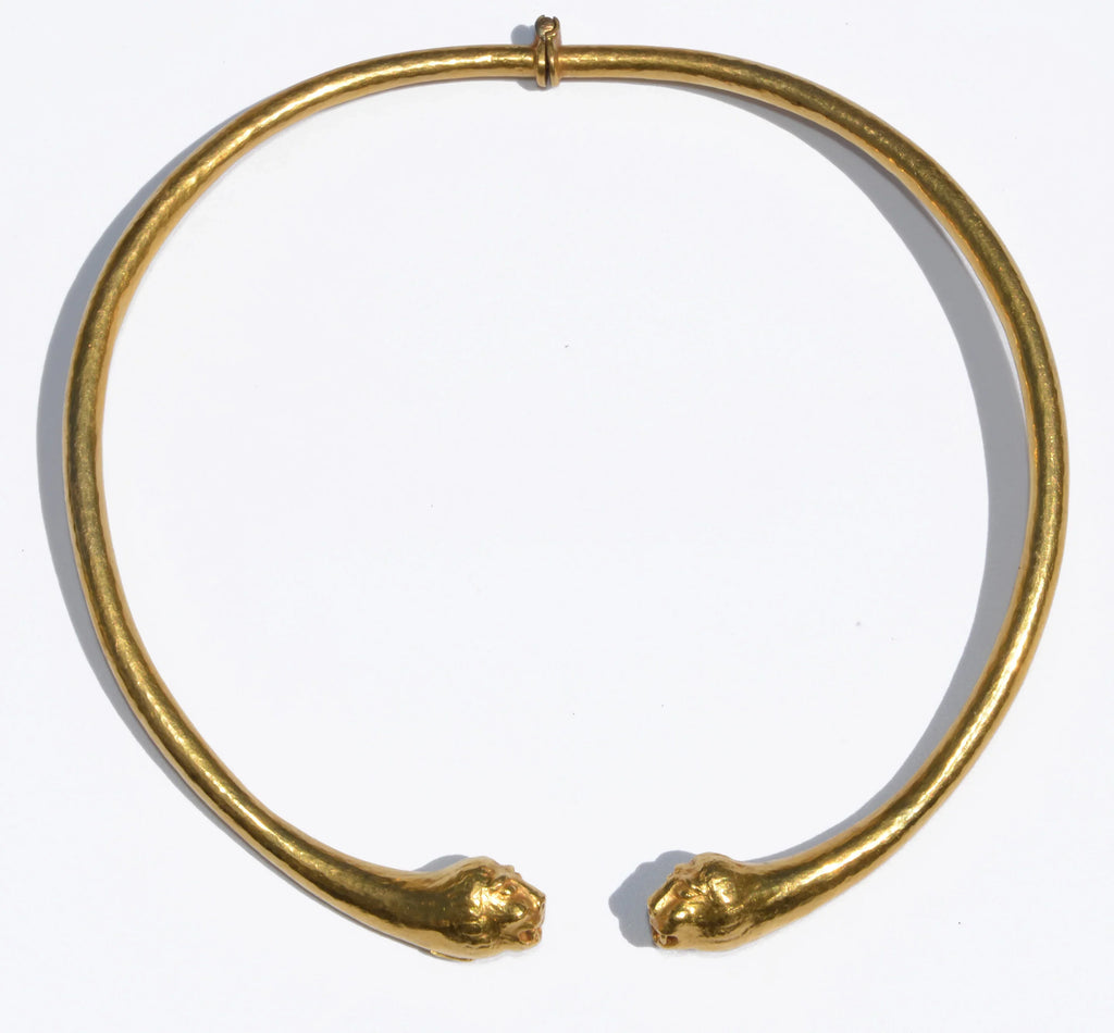 Zolotas hammered yellow gold torque necklace