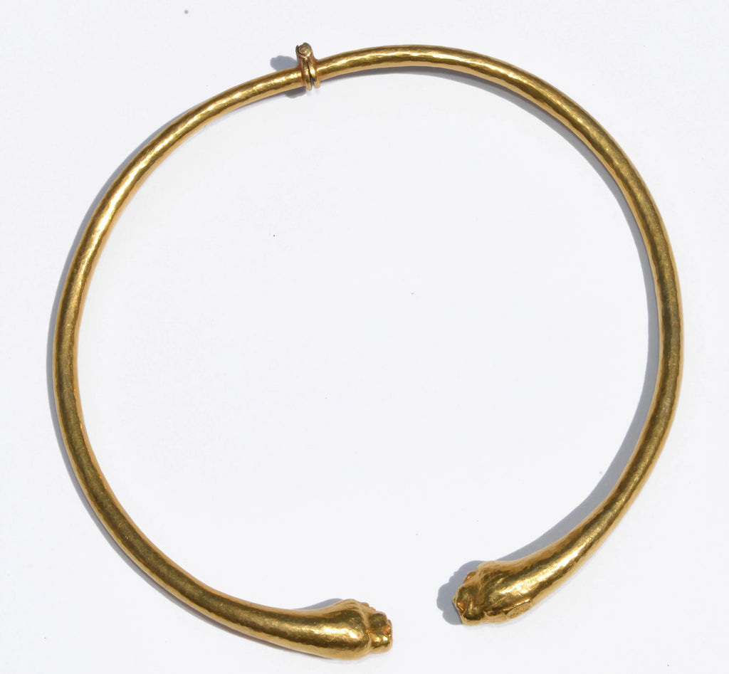 Zolotas hammered yellow gold torque necklace