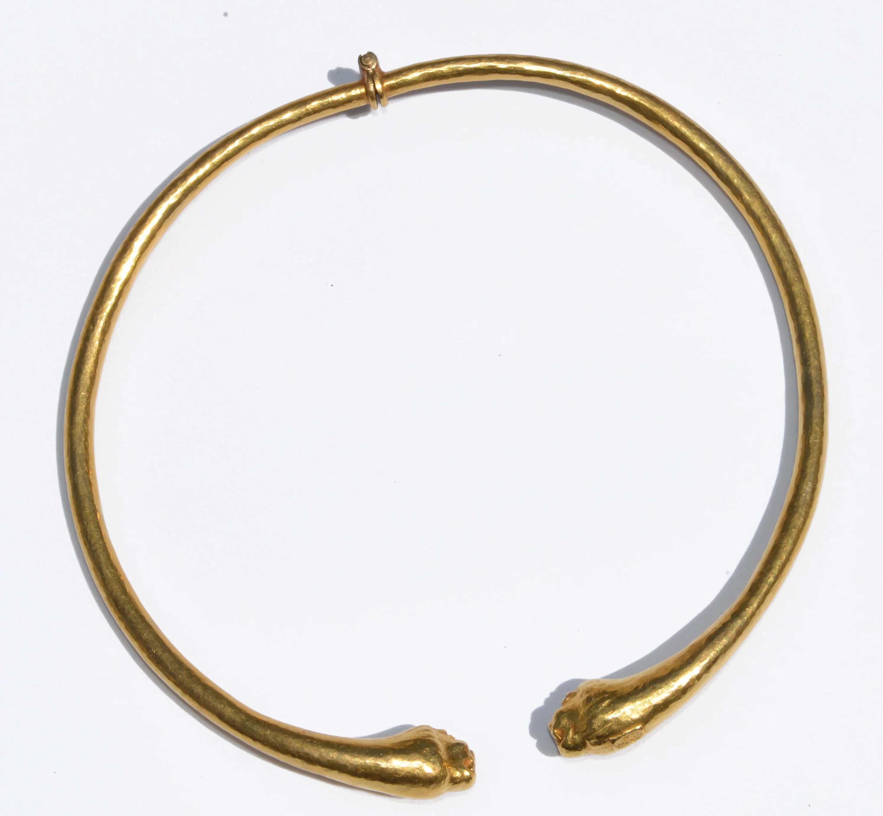 Zolotas hammered yellow gold torque necklace