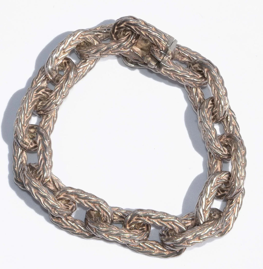 Hermès braided link silver bracelet