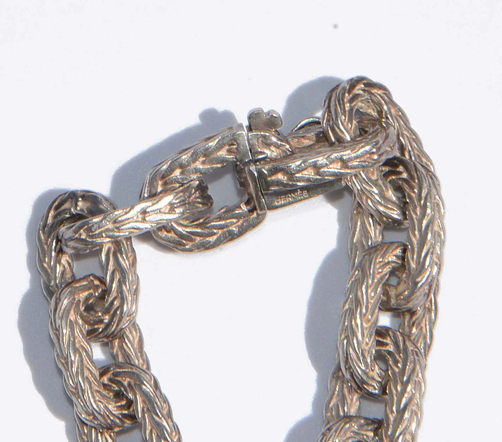 Hermès braided link silver bracelet