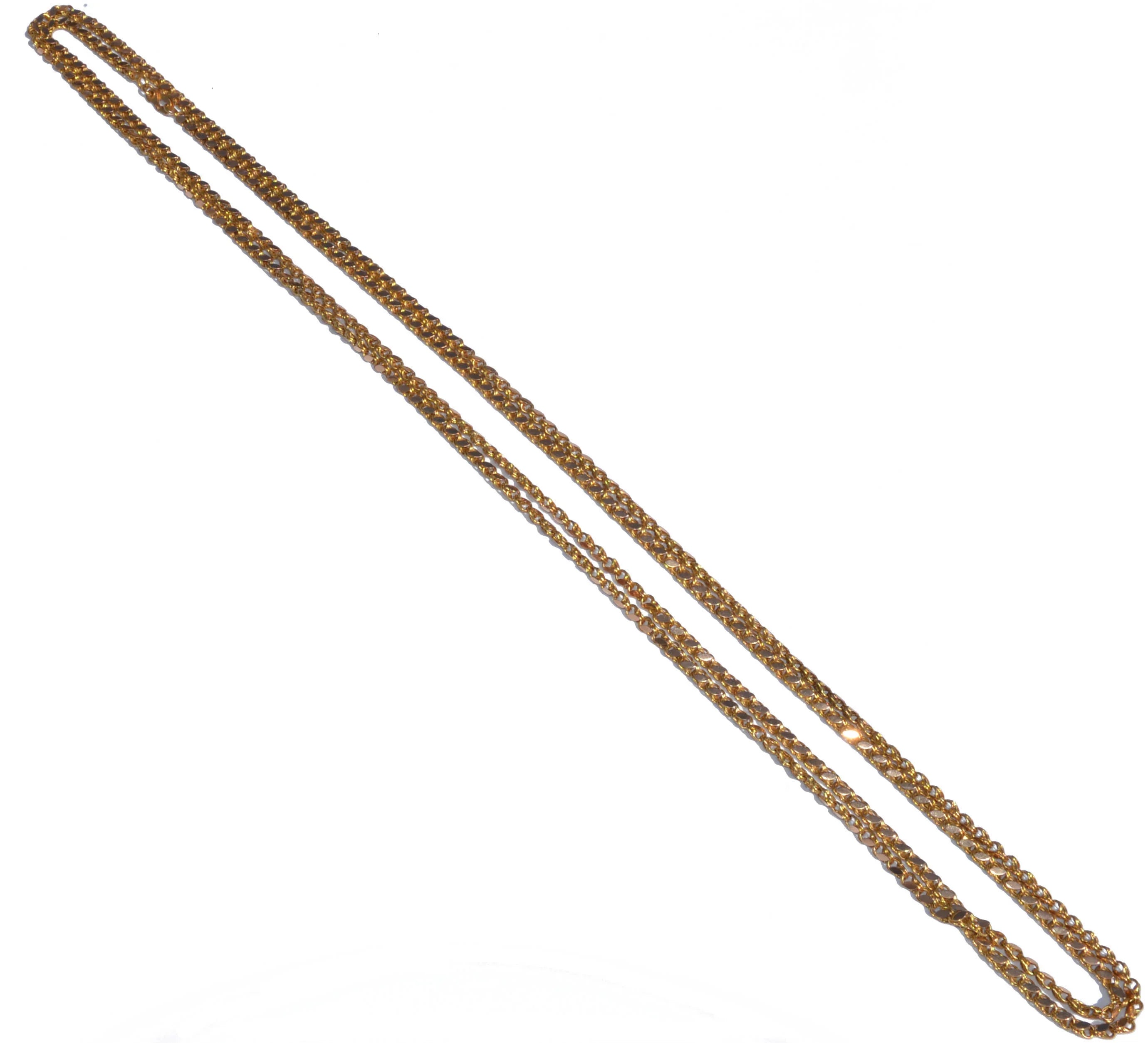 Rose gold necklace in a flat curb chain design