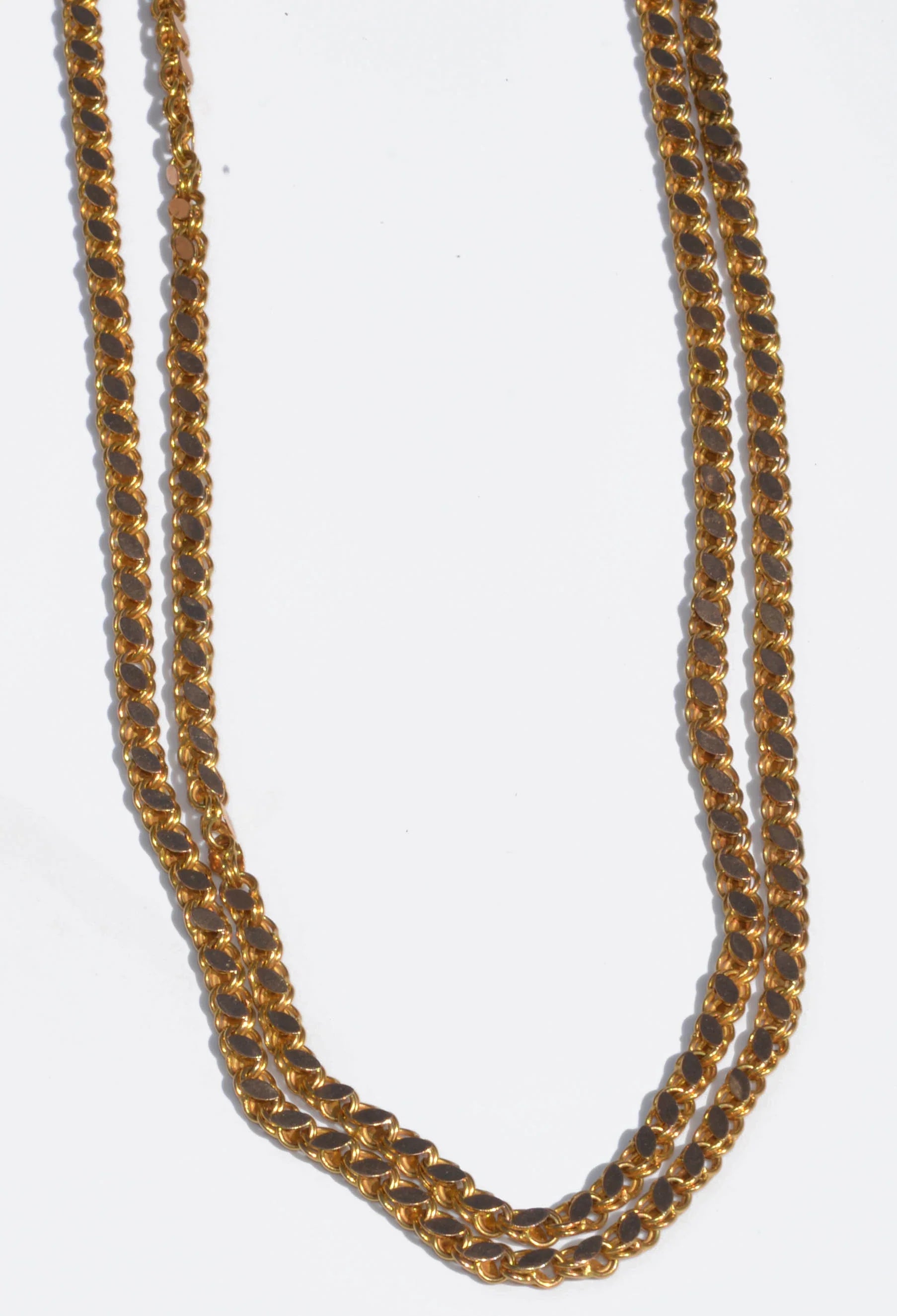 Rose gold necklace in a flat curb chain design