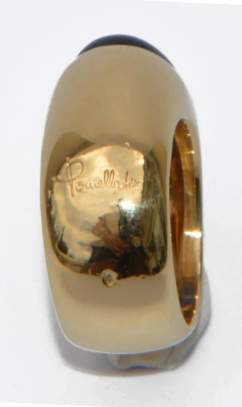 Ring signed by the house of Pomellato in yellow gold and cordierite