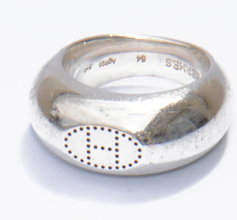 Silver ring signed Hermès