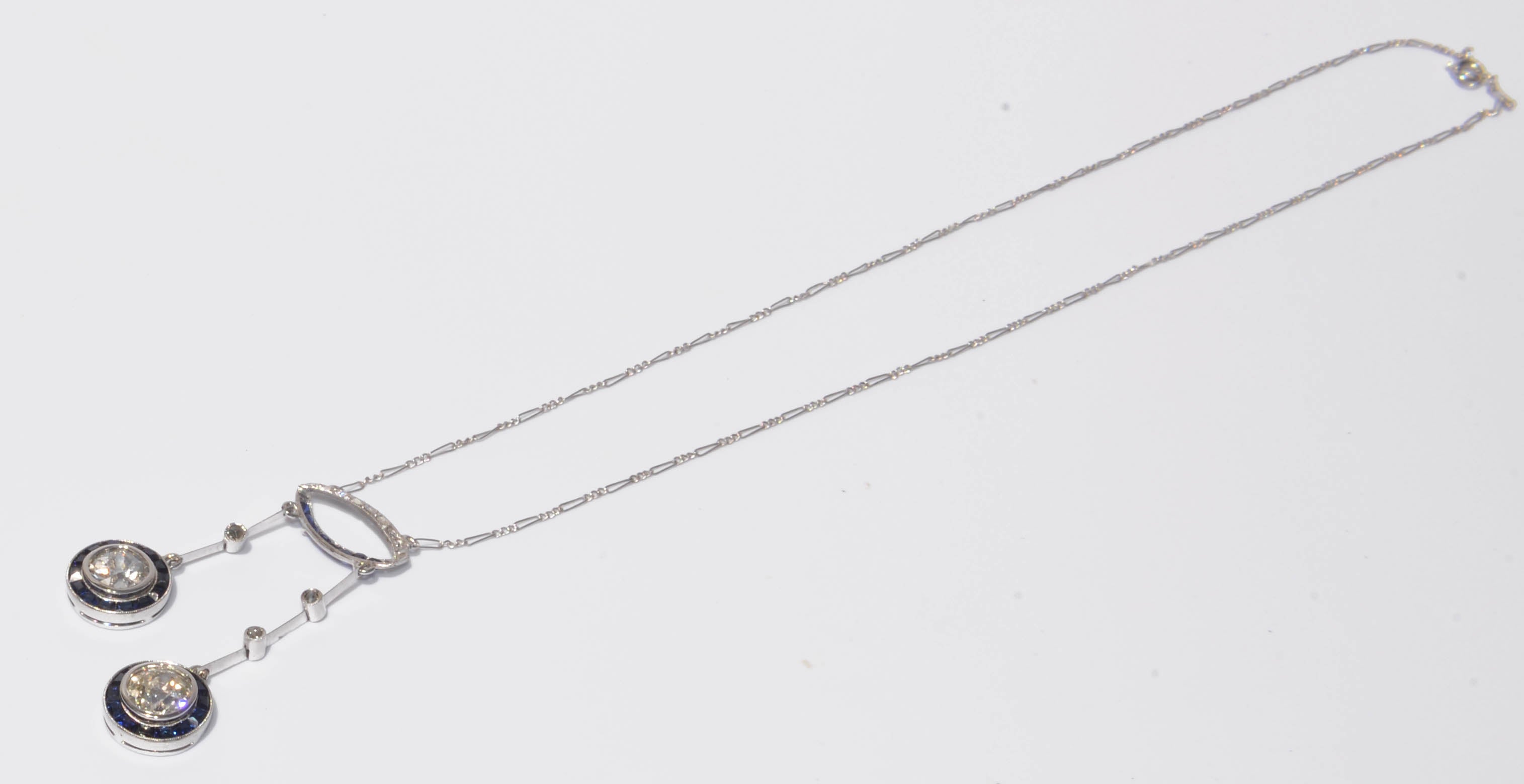 Negligee with sapphires and old-cut diamonds