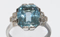Platinum aquamarine ring