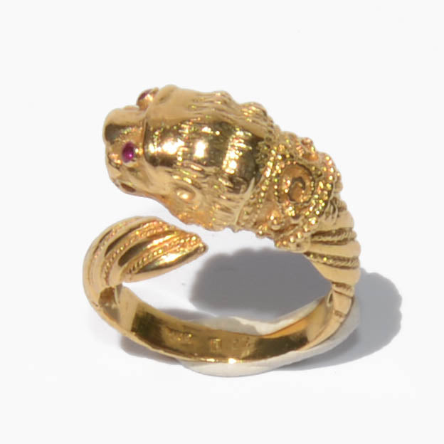 Lalaounis Animal Head Gold Ring