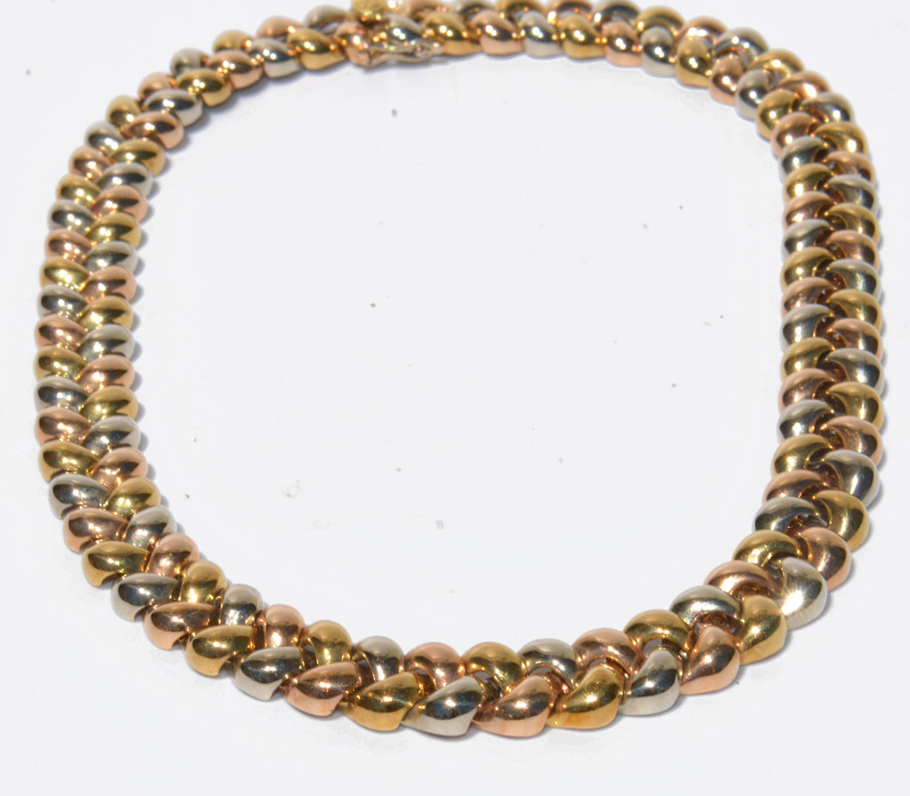 Collier Poiray 3 couleurs d'or modèle Tresse