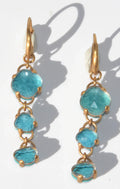 Paire de boucles d'oreilles de la maison Pomellato modèle Capri en topaze bleue et turquoise