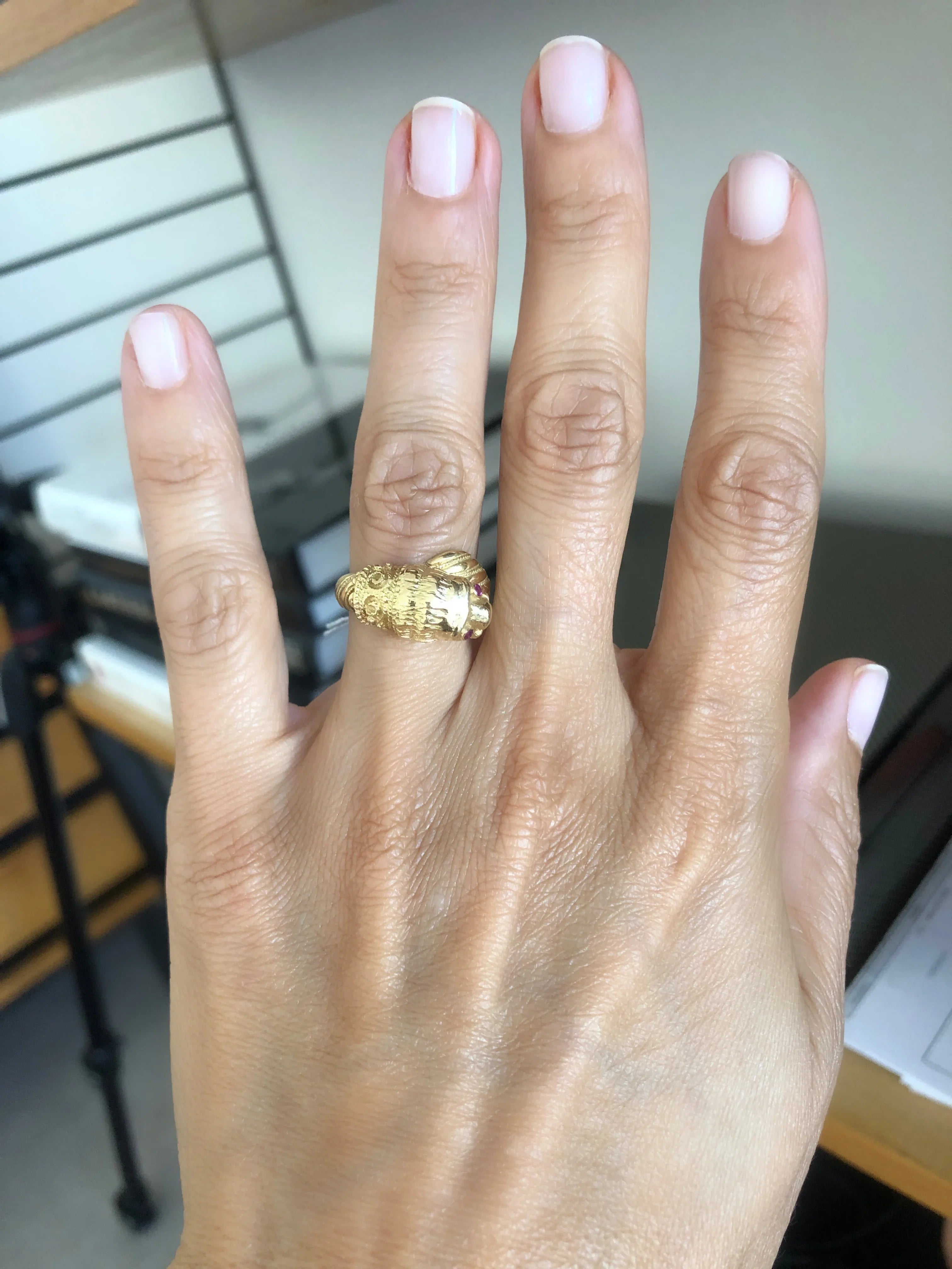Lalaounis Animal Head Gold Ring