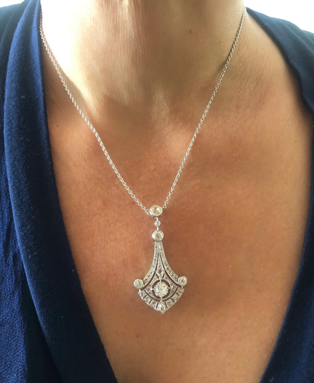 Platinum and diamond necklace