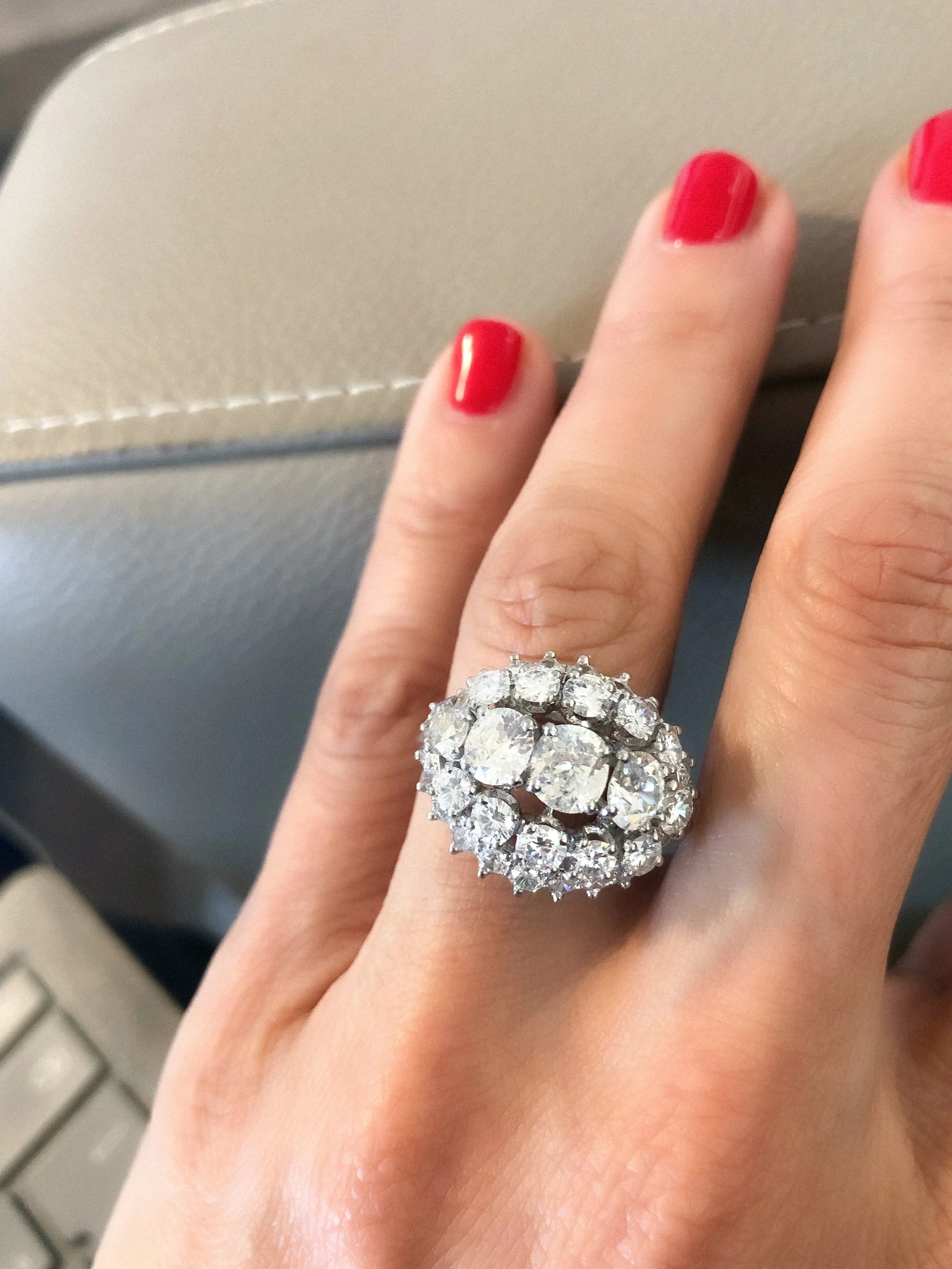 1960s white gold and diamond ring