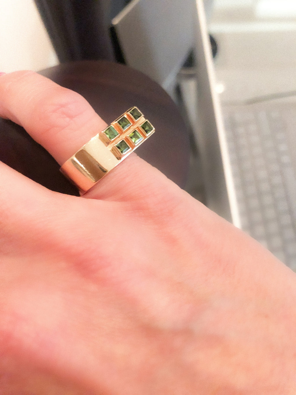 Georg Jensen Yellow Gold and Peridot Ring